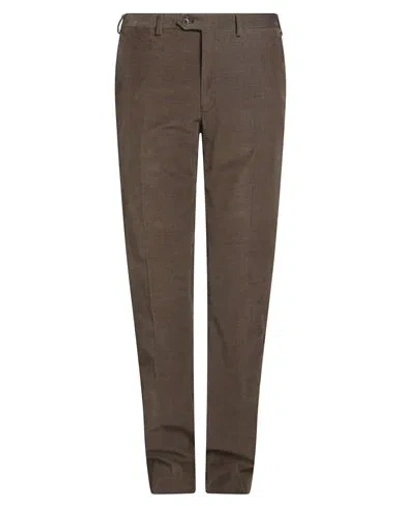 Brioni Man Pants Khaki Size 44 Cotton, Elastane In Brown