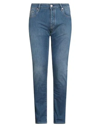 Moorer Man Jeans Blue Size 34 Cotton, Elastomultiester, Elastane In Blue