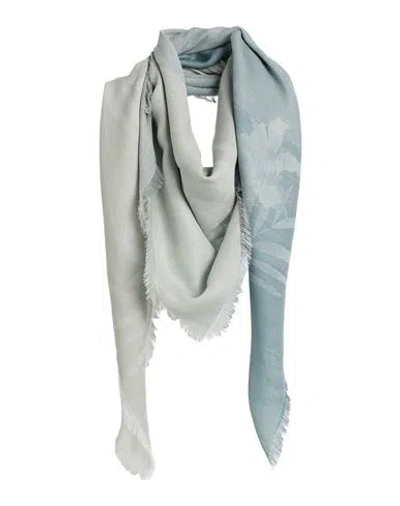 Twinset Woman Scarf Light Blue Size - Modal, Polyester, Viscose In Gray
