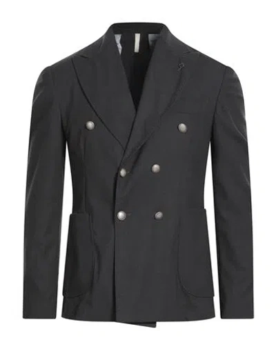 Paul Miranda Man Blazer Charcoal Size 38 Polyester, Viscose, Elastane In Black