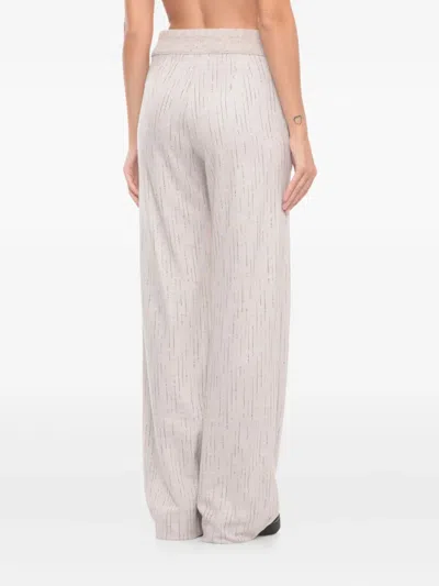 D Exterior Grey Wool Blend Pants In Neutral