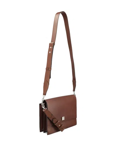 Max Mara Structured Shoulder Bag Top Handle Design In Brown