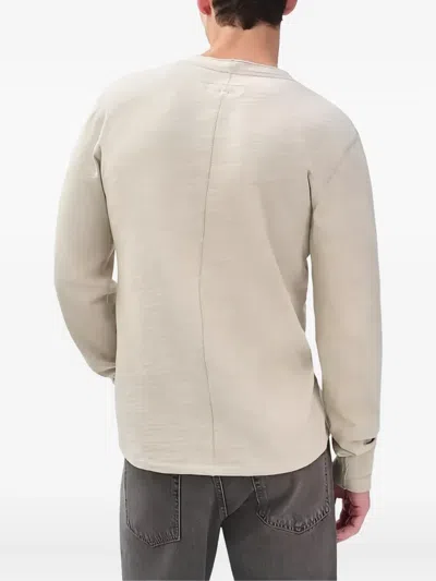 Rag & Bone Classic Flame Slub Cotton Henley In Brown