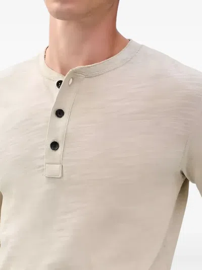 Rag & Bone Classic Flame Slub Cotton Henley In Brown