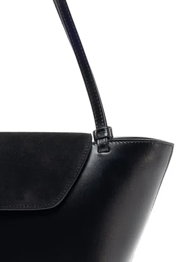 Elleme Courrier Suede Flap Tote Bag In Black