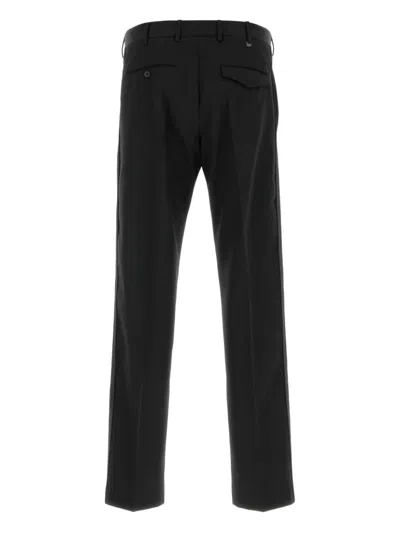 Pt Torino Cotton Michael Straight Leg Trousers In Black