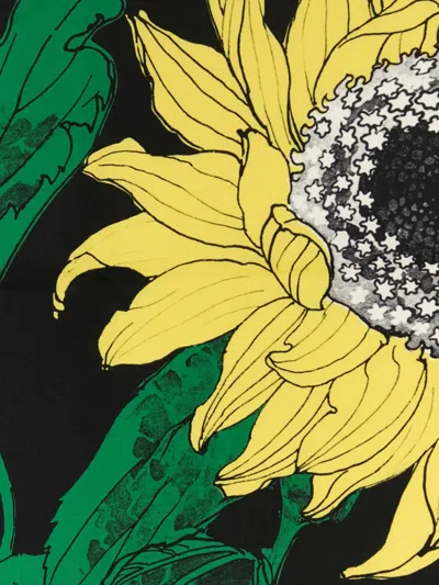 Alexander Mcqueen Floral Print Silk Scarf In Rectangular Shape In Multi