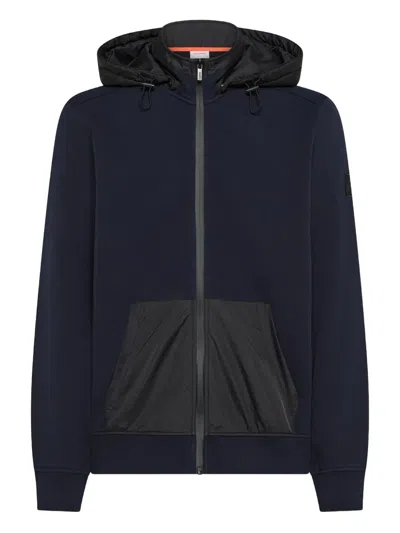 Sun 68 Zipped Hoodie In Blue