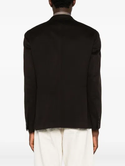 Tagliatore Long-sleeved Suit Jacket In Brown