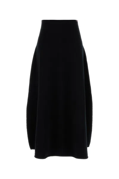 Extreme Cashmere Black Stretch Cashmere Blend Skirt In Black