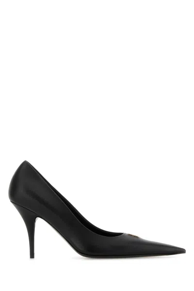 Balenciaga Black Leather Avenue Bb Editor 90 Pumps In Black