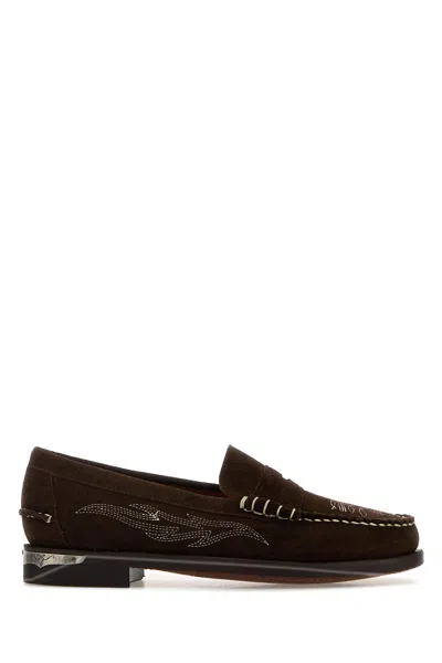 Sebago Dan Dallas Embroidered Penny Loafers In Brown