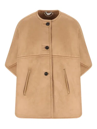Max Mara Zaza Button-up Coat In Brown