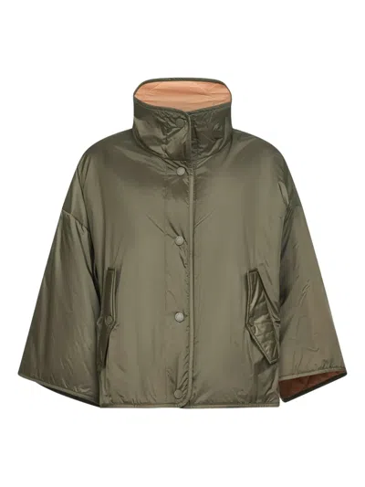 Weekend Max Mara Ronco Snap-buttoned Reversible Jacket In Green