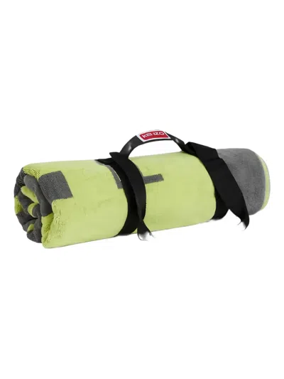 Kenzo Label Rectangle Beach Towel In Green