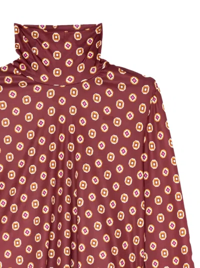 Maliparmi Patterned Roll-neck Top In Red