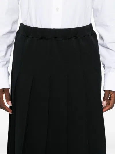 Comme Des Garçons Pleated Midi Skirt In Black