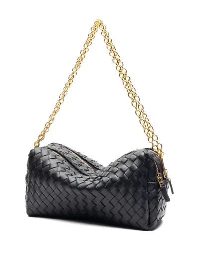 Elleme Trousse Chain Woven Leather Black In Purple