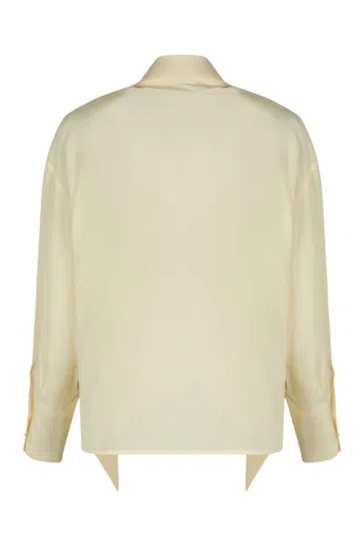 Etro Silk Blouse With Placed Print In Yellow