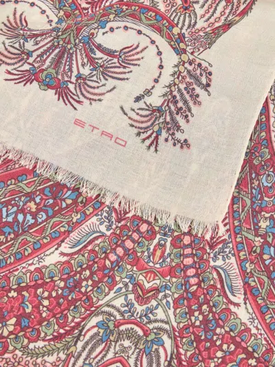 Etro Paisley Scarf In Soft Fabric In Neutral