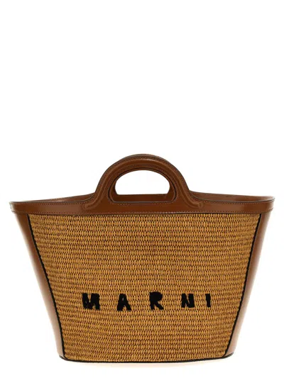 Marni Tropicalia Small Handbag In Brown