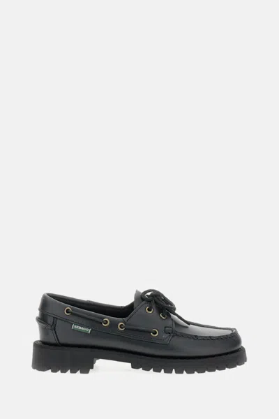 Sebago Black Ranger Moc Soft Loafers In Black