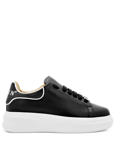 Philipp Plein Black Low-top Sneakers In Animal Print
