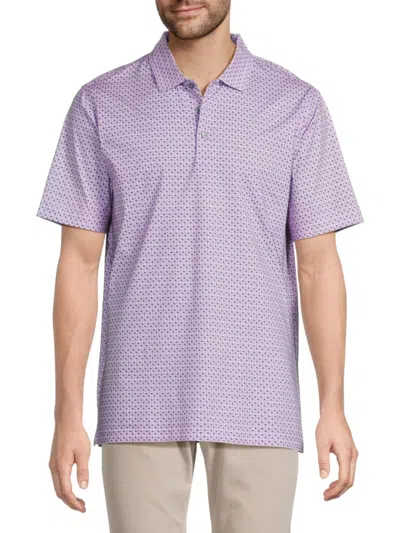 Bugatchi Men's Geometric Stretch Cotton Polo Shirt In Purple