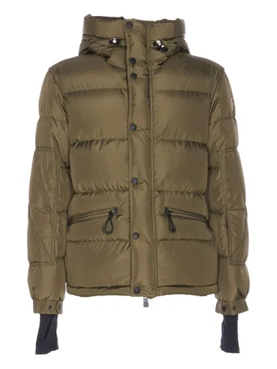 Moncler Grenoble Short Down Jacket With Hood In Green