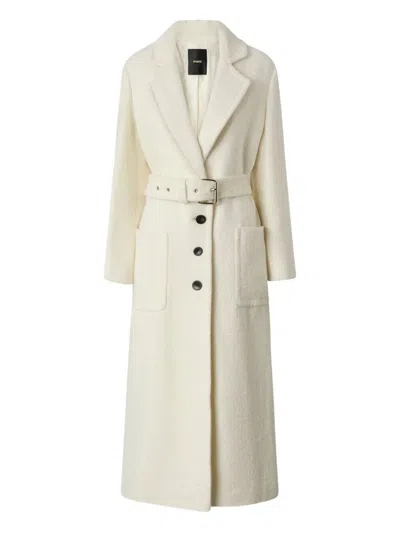 Pinko Single-breasted Coat With Belt In Gray