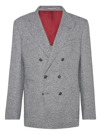 Brunello Cucinelli Men Suit-type Jacket In Gray
