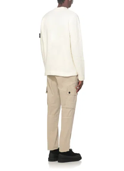 Stone Island Raw Beauty Cotton Sweatshirt In Neutral