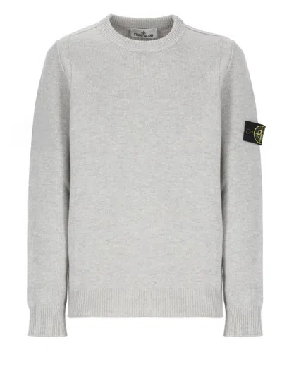 Stone Island Certified Virgin Wool Sweater In Gray