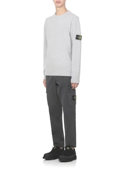Stone Island Certified Virgin Wool Sweater In Gray