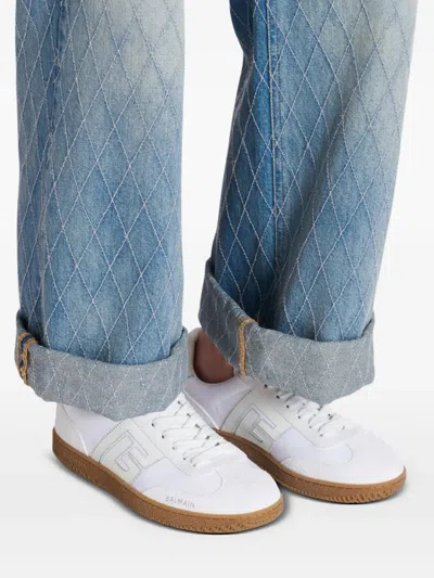 Balmain Swan Low-top Sneakers In White