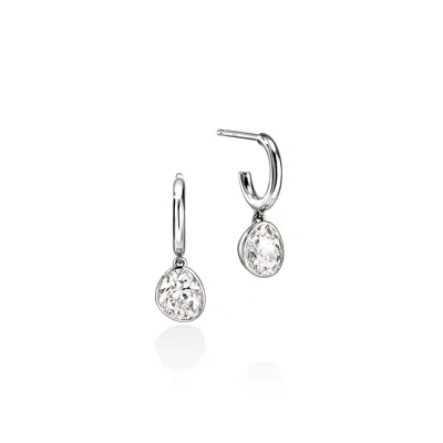 John Hardy Sterling Silver Jh Lovestruck Lab Grown Diamond Solitaire Dangle Hoop Earrings In Metallic