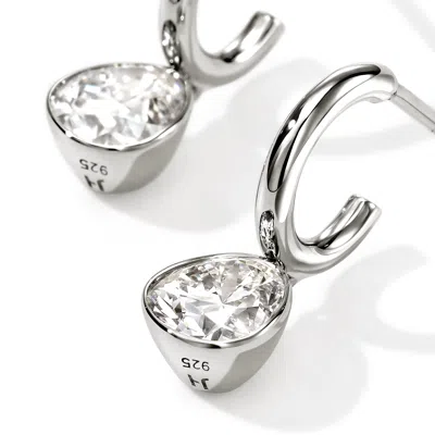 John Hardy Sterling Silver Jh Lovestruck Lab Grown Diamond Solitaire Dangle Hoop Earrings In Metallic