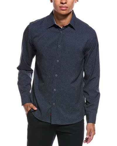 Report Collection 4-way Geo Print Woven Sport Shirt In Blue