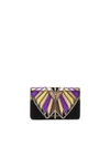 GIVENCHY GIVENCHY WINGS LEATHER PATCHWORK PANDORA CHAIN WALLET IN BLACK, METALLICS.,BC06250789
