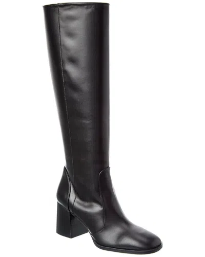 Stuart Weitzman Nola Zip Leather Knee-high Boot In Black