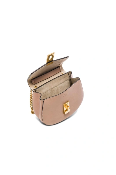 Shop Chloé Mini Leather Drew Shoulder Bag In Neutrals. In Biscotti Beige