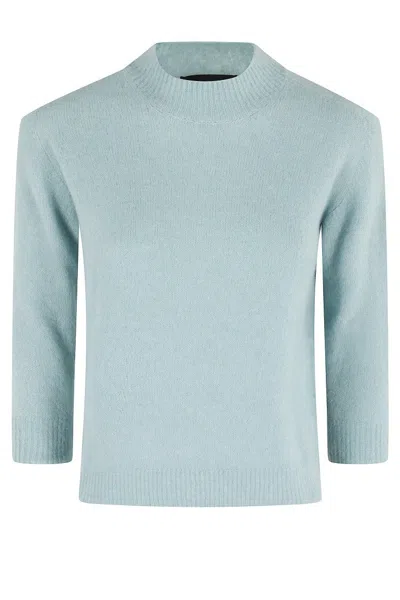 Roberto Collina Three-quarter Sleeve Sweater In Blue