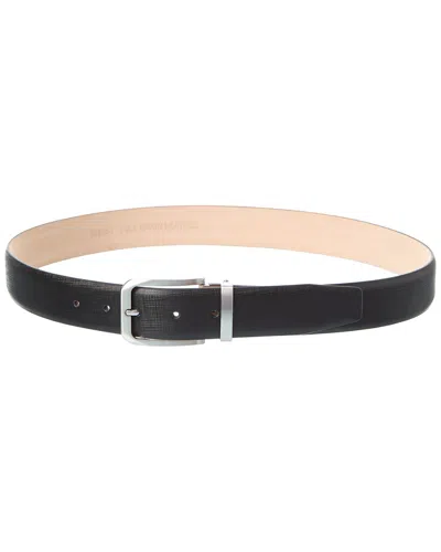 Hart Schaffner & Marx Unique Leather Belt In Black