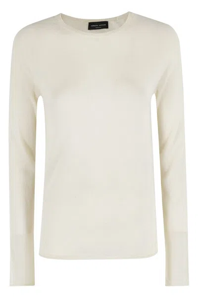 Roberto Collina Crew Neck Long Sleeve Sweater In Neutral