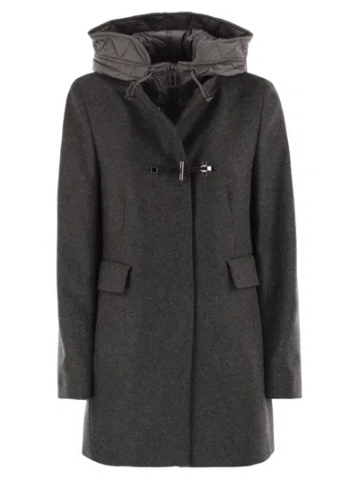 Fay Toggle Wool-blend Coat In Black