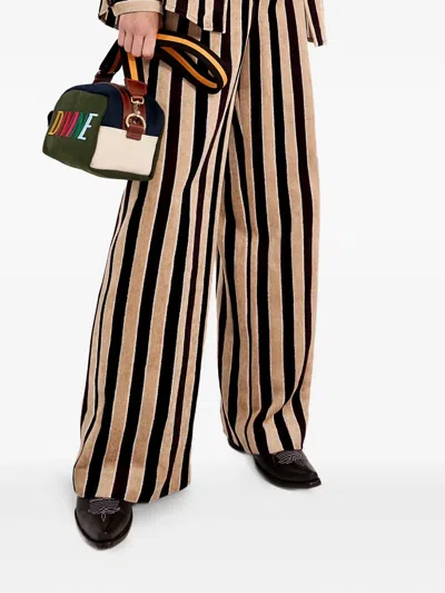 La Doublej Striped-pattern Chest-pocket Jacket In Blue