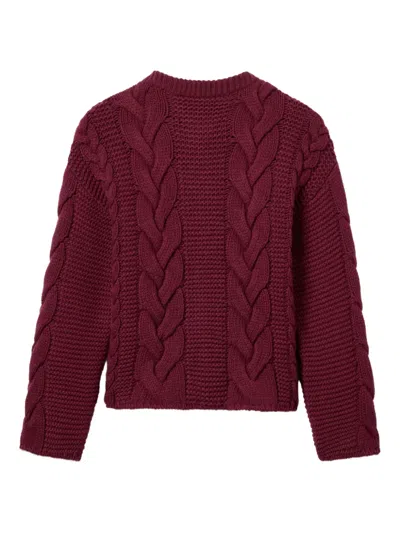 La Doublej Portrait Embellished Wool-blend Cardigan In Red