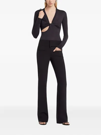 Courrèges Twist-front Wool Top In Black