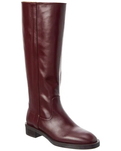 Stuart Weitzman Leather Knee-high Riding Boot In Burgundy