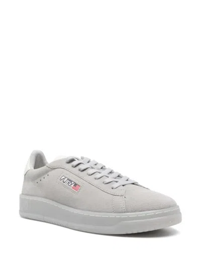 Autry Medium Grey Suede Dallas Sneakers In White